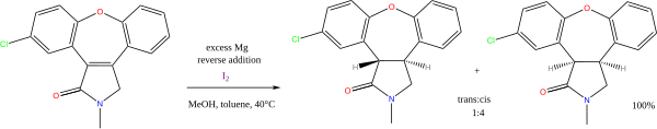 Magnesium methanol reduction in asenapine synthesis