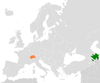 Location map for Azerbaijan and Switzerland.