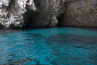 The water at the blue grotto