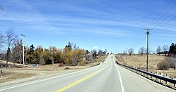 Looking northeast on County Road 17 in Creek Bank