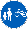 Compulsory track for pedestrians and cyclists (dual track) (formerly used )