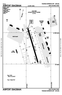 FAA airport diagram of Yoakum–DeFrenn Army Heliport as of June 2023