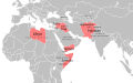 Countries with major military operations of the War on terror (2001–present).