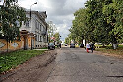 A street in the town of Myshkin, the administrative center of the district