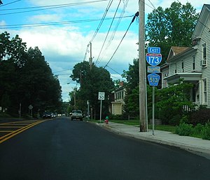 A residential street labeled as "Interstate 173"