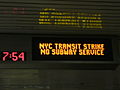 Image 52Metropolitan Transportation Authority (New York) notice of subway closure during the 2005 New York City transit strike.