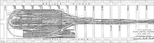 A diagram of the lower-level tracks and streets above