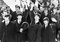 Image 18The Beatles (1964) have been credited by music historians for heralding the album era. (from Album era)