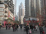 The pedestrian mall in Nanan District,Chongqing