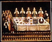7 一个有众多地主参加的俄国农民婚宴,绘制于18世纪晚期