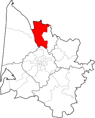 河口县在吉伦特省的位置