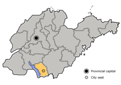 枣庄市在山东省的地理位置