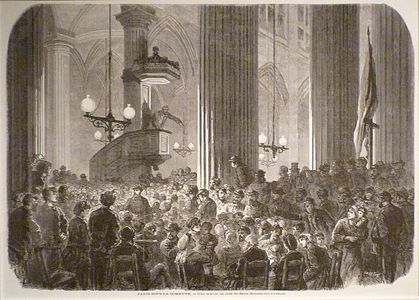 Church transformed into a socialist meeting hall during Paris Commune (April 1871)