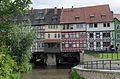 North side, Krämerbrücke from the River Gera, 2014