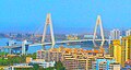 Haikou Century Bridge crossing the Haidian River at its mouth at Haikou Bay