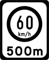 F 401 60 km/h Speed Limit Ahead