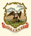 Image 35The coat of arms of Illinois as illustrated in the 1876 book State Arms of the Union by Louis Prang. Image credit: Henry Mitchell (illustrator), Louis Prang & Co. (lithographer and publisher), Godot13 (restoration) (from Portal:Illinois/Selected picture)