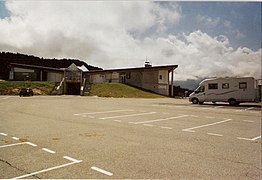 Restaurant at the finish next to the large car park