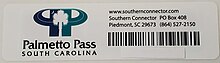 Palmetto Pass toll transponder