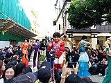 Stilt performers in Macau, China
