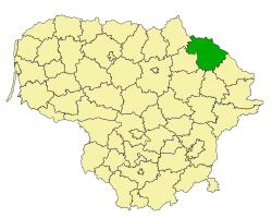 罗基什基斯区在立陶宛的位置