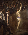 Addison Gallery of American Art Salutat by Eakins (1898). Murray is the man applauding at far right, with Benjamin Eakins (the artist's father) behind him.[6]