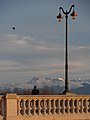 Terrace of the Pavilion des Arts and the Pic du Midi de Bigorre