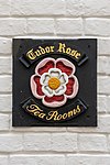 Sign for Tudor Rose Tea Rooms on the Barbican, Plymouth