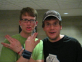 Hank and John together, the Vlogbrothers.