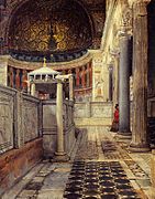 Interior of Basilica of San Clemente al Laterano (1863) by Lawrence Alma-Tadema