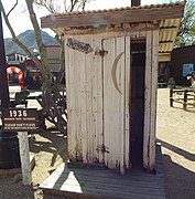 A 1936 “WPA” outhouse used as an attraction in Cave Creeks Frontier Town.