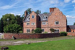 Brick house with shaped gables