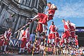 Joust on stilts in Namur. The stiltwalkers fights date back to 1411.