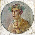 Image 50A fresco portrait of a man holding a papyrus roll, Pompeii, Italy, 1st century AD (from Culture of ancient Rome)