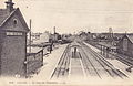 Calais-Fontinettes station, with a train entering.