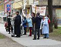 Image 23Orthodox priest Libor Halík with a group of followers. Halík has been chanting daily for over five years against abortion via megaphone in front of a maternity hospital in Brno, Moravia. (from Freedom of speech by country)