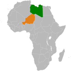 Map indicating locations of Libya and Niger