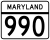 Maryland Route 990 marker