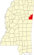 朗兹县在密西西比州的位置