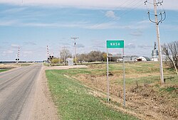 Entering Nash, North Dakota from the East