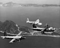 No. 5 Sqn Short Sunderland with USN P-5 Marlin and RAAF P-2 Neptune in 1963.