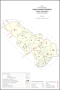 Map showing Sarai Akhtiar (#160) in Rohaniya CD block