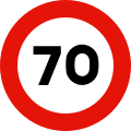 R-301 Maximum speed limit (70 km/h)