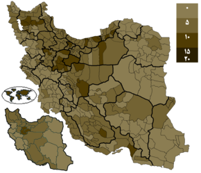 Votes received by Velayati per districts