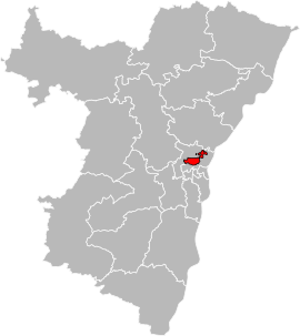 Situation of the canton of Schiltigheim in the department of Bas-Rhin