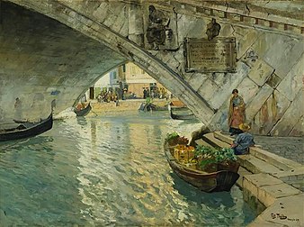 Under the Rialto Bridge of Venice