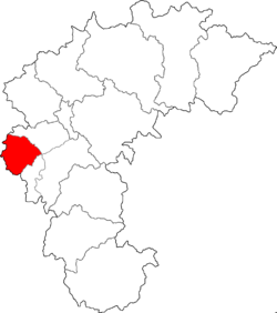 興德區在清州市及忠清北道的位置