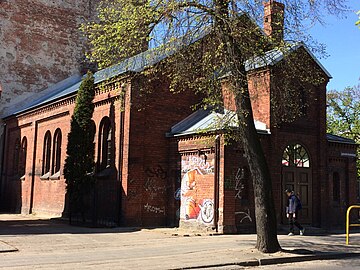 Gym hall building viewed from the Krasiński Street