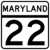 Maryland Route 22 marker