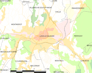 隆斯勒索涅市镇地图